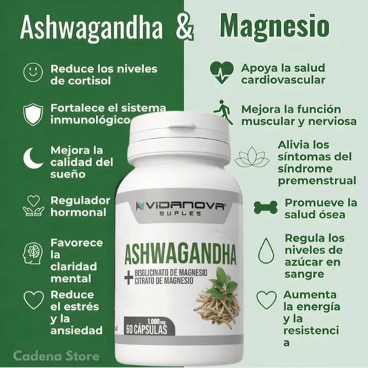 Ashwagandha + Magnesio: 🏆 37 beneficios en 1 sola cápsula💊💯