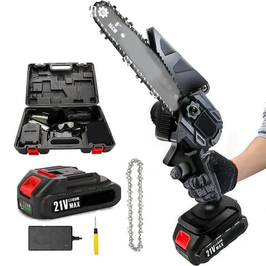 Motosierra Eléctrica en Color Negro + 2 BATERÍA EXTRA DE REGALO