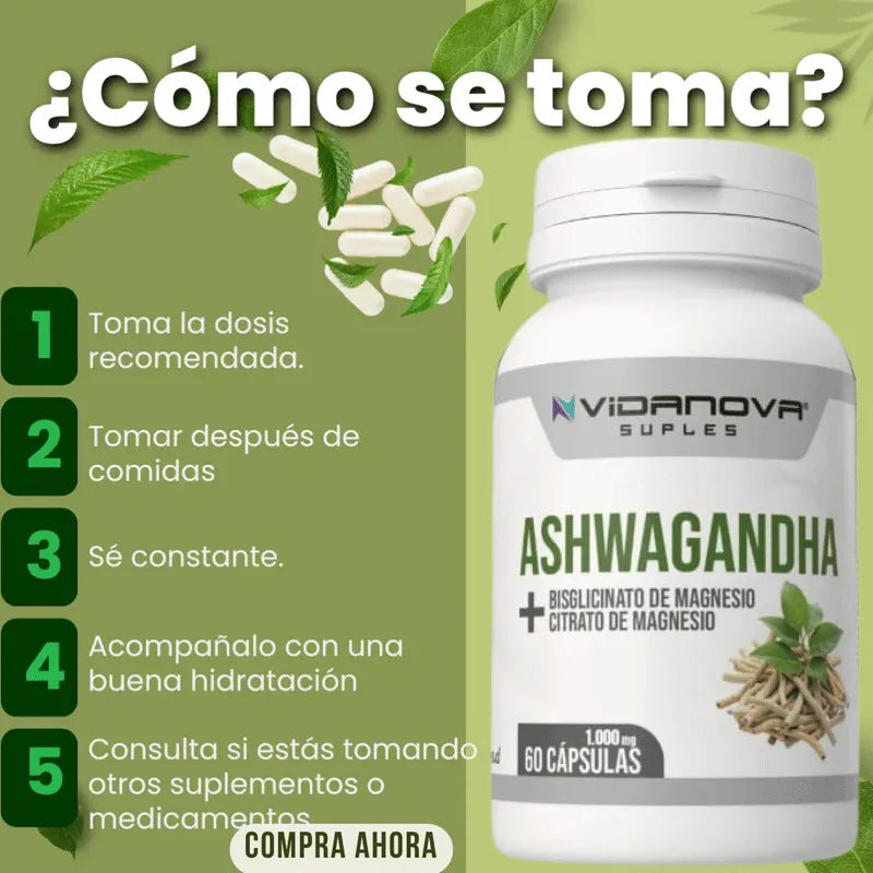 Ashwagandha + Magnesio: 🏆 37 beneficios en 1 sola cápsula💊💯