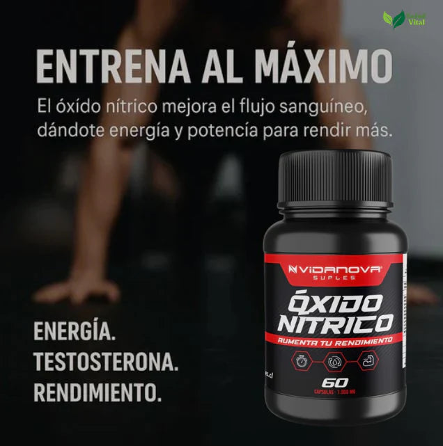 ÓXIDO NITRICO 1000MG 60 CAPS, Tus límites están solo en tu mente...hasta hoy